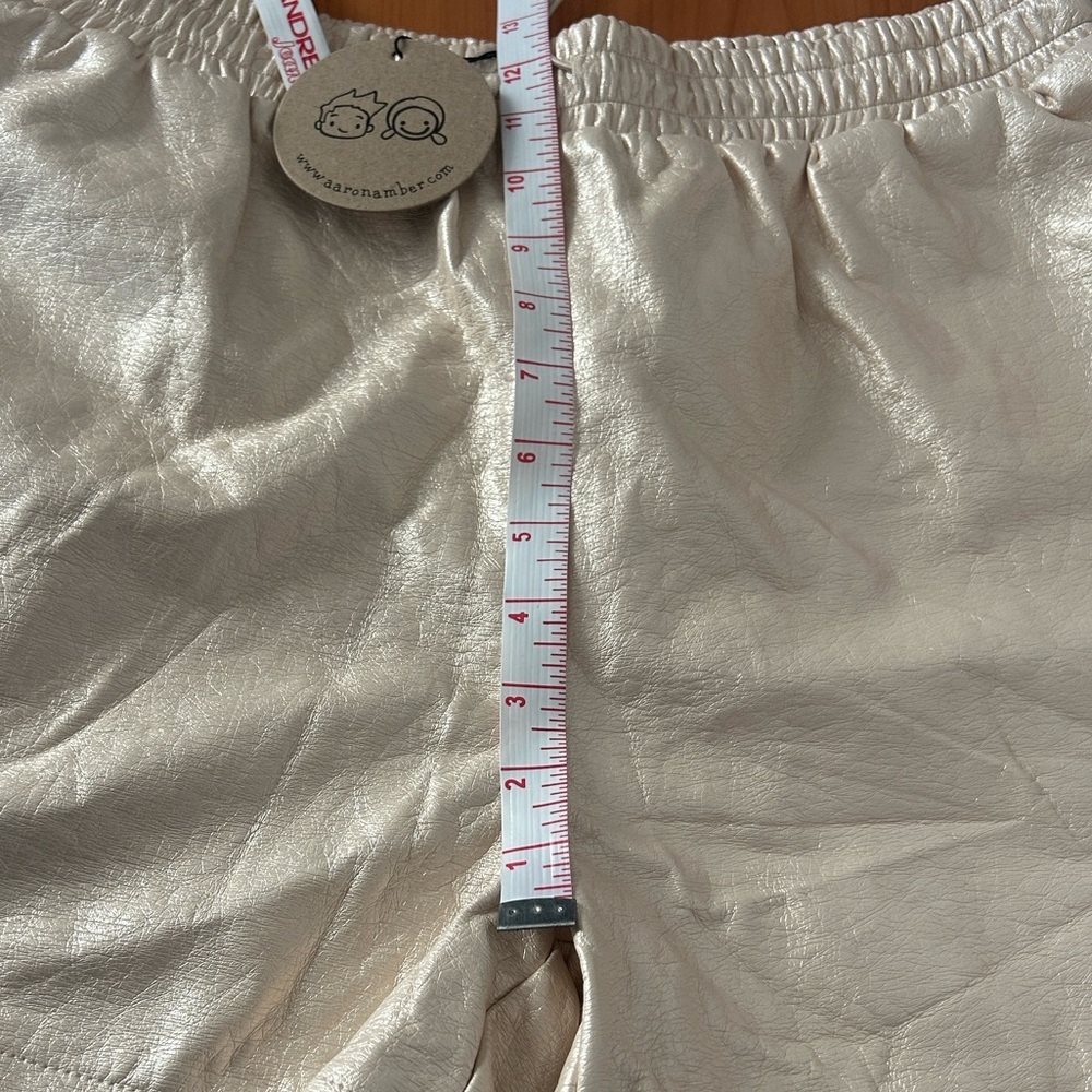 High-Rise Cream Athletic Drawstring Shorts for Women - Picture 12 of 14